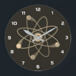 Atomic Structure Vintage Science Grote Klok<br><div class="desc">Een cool,  trendy en leuk,  wetenschappelijk geïnspireerd ontwerp. Het perfecte geschenk voor alle wetenschappers,  wetenschapsonderwijzers,  laboratoriumtechnici,  wetenschapsstudenten,  kortom,  elke wetenschap in je leven (en dat geldt ook voor jou)! Ontworpen door: Science Geekness© op http://www.zazzle.com/sciencegeekness*</div>