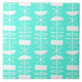 Atomic tijdperk Abstracte symbolen Mint Green Tegeltje (Voorkant)