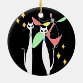 Atomic tijdperk Mid Century Modern Cool Cat Mobile Keramisch Ornament (Achterkant)
