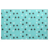 Atomic Turquoise Starbursts Combed Cotton Fabric Stof (Fat Quarter)