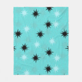 Atomic Turquoise Starbursts Fleece Blanket (Voorkant)