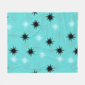 Atomic Turquoise Starbursts Fleece Blanket Deken (Voorkant (Horizontaal))