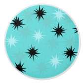 Atomic Turquoise Starbursts keramische knop (Voorkant)