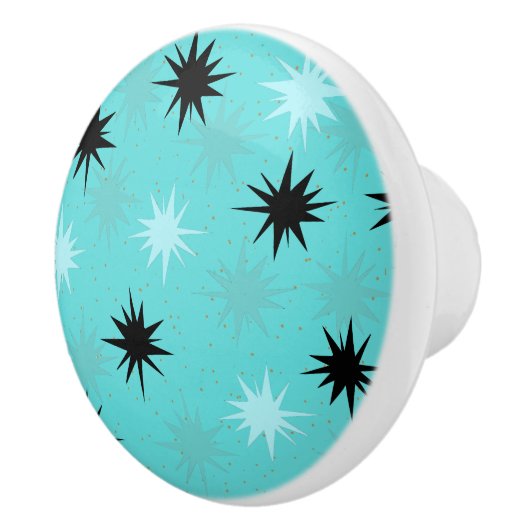 Atomic Turquoise Starbursts keramische knop (Rechts)