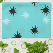 Atomic Turquoise Starbursts Kitchen Towel Theedoek (Gevouwen)