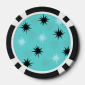 Atomic Turquoise Starbursts Poker Chips (Achterkant)