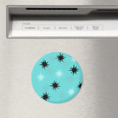 Atomic Turquoise Starbursts Round Magnet (Insitu (Vaatwasser))