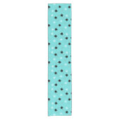 Atomic Turquoise Starbursts Table Runner Korte Tafelloper (Voorkant)