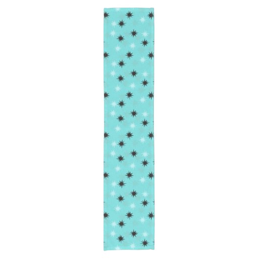 Atomic Turquoise Starbursts Table Runner Korte Tafelloper (Voorkant)