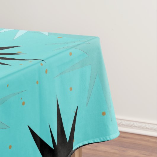 Atomic Turquoise Starbursts Tablecloth Tafelkleed (Voorbeeld)