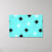 Atomic Turquoise Starbursts Wrapped Canvas (Voorkant)