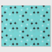 Atomic Turquoise Starbursts Wrapping Paper Cadeaupapier (Vlak)