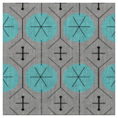 Atomic Turquoise Stippen Fabric Stof (Close Up)