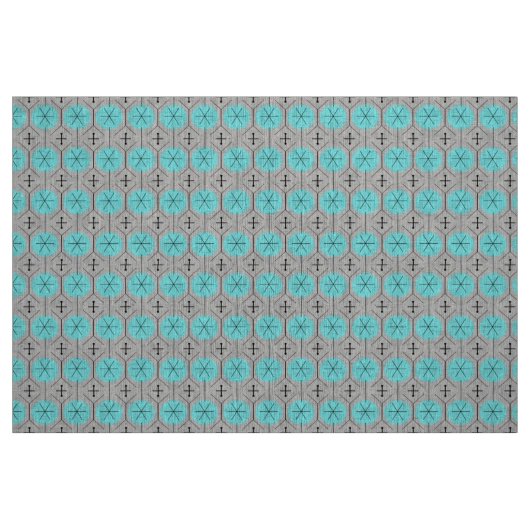 Atomic Turquoise Stippen Fabric Stof (Fat Quarter)