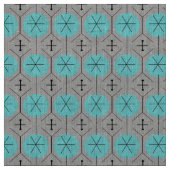 Atomic Turquoise Stippen Fabric Stof (Swatch)