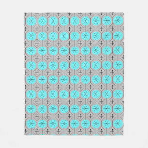 Atomic Turquoise Stippen Fleece Blanket
