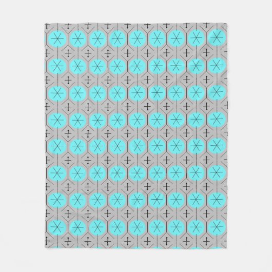 Atomic Turquoise Stippen Fleece Blanket Deken (Voorkant)
