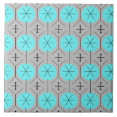 Atomic Turquoise Stippen keramische teile Tegeltje (Voorkant)