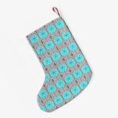 Atomic Turquoise Stippen kerstaking Kleine Kerstsok (Achterkant (Hangend))