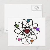 Atomic Valentijn Leopard Print Hearts Briefkaart (Voorkant / Achterkant)