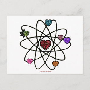 Atomic Valentijn Leopard Print Hearts Briefkaart