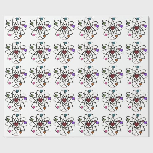 Atomic Valentijn Leopard Print Hearts Cadeaupapier (Vlak)