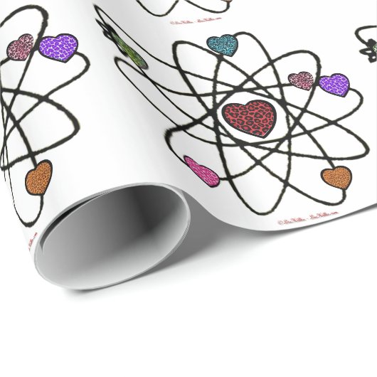 Atomic Valentijn Leopard Print Hearts Cadeaupapier (Rol Hoek)