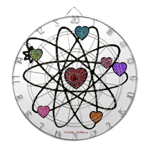 Atomic Valentijn Leopard Print Hearts Dartbord (Voorkant)