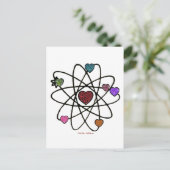 Atomic Valentijn Leopard Print Hearts Feestdagenkaart (Staand voorkant)