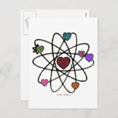 Atomic Valentijn Leopard Print Hearts Feestdagenkaart (Voorkant / Achterkant)