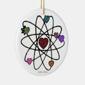 Atomic Valentijn Leopard Print Hearts Keramisch Ornament (Rechts)