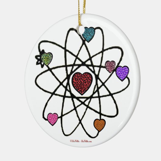 Atomic Valentijn Leopard Print Hearts Keramisch Ornament (Links)