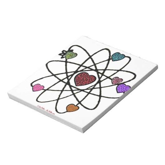 Atomic Valentijn Leopard Print Hearts Notitieblok (Linkerzijde)