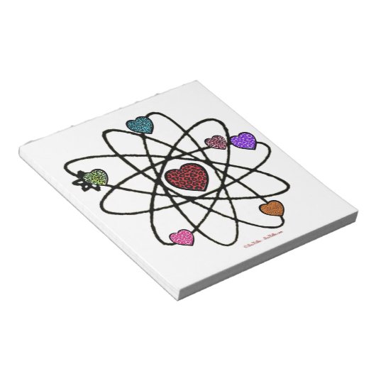 Atomic Valentijn Leopard Print Hearts Notitieblok (Schuin)