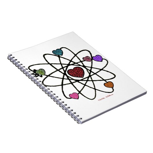 Atomic Valentijn Leopard Print Hearts Notitieboek (Rechterzijde)