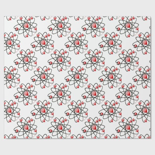 Atomic Valentijn Red Hearts Cadeaupapier (Vlak)