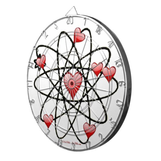 Atomic Valentijn Red Hearts Dartbord (Voorkant Rechts)
