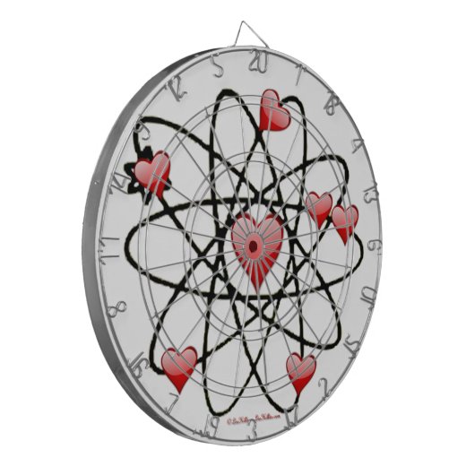 Atomic Valentijn Red Hearts Dartbord (Voorkant Links)