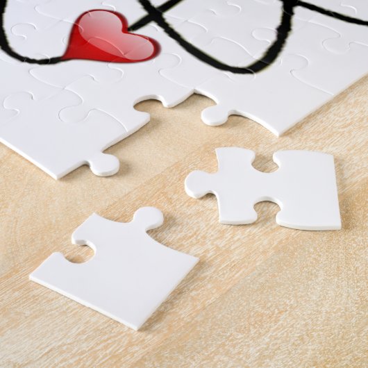 Atomic Valentijn Red Hearts Legpuzzel (Zijkant)