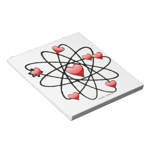 Atomic Valentijn Red Hearts Notitieblok (Schuin)