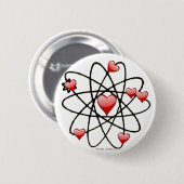 Atomic Valentijn Red Hearts Ronde Button 5,7 Cm (Voorkant /achterkant)