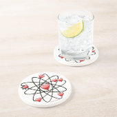 Atomic Valentijn Red Hearts Zandsteen Onderzetter (Zijkant)