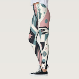 Atomisch Retro Adelaar Geometrisch Patroon Leggings