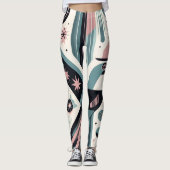 Atomisch Retro Adelaar Geometrisch Patroon   Leggings (Voorkant)