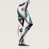 Atomisch Retro Adelaar Geometrisch Patroon   Leggings (Rechts)