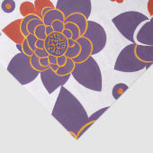 Atomisch Sinaasappel en Paarse Retro Mid Century F Tissuepapier (Detail)