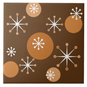 Atomisch tijdperk Starbursts verbrand Sinaasappel Tegeltje