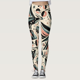 Atomische Adelaar Collage Geometrisch Patroon Leggings