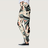 Atomische Adelaar Collage Geometrisch Patroon Leggings (Links)