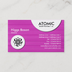 Atomische Cirkels - Magenta Geborstelde Textuur Visitekaartje